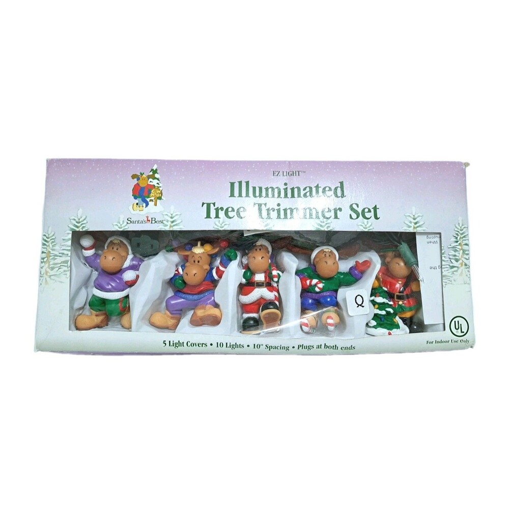 Santas Best Moose String Light Set 10 Lights 7619 Christmas Tree Ornaments